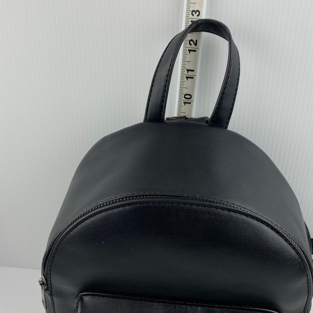 ARDENE Mini Backpack Purse Black Chain Accent Front Pocket Stylish Bag - Picture 9 of 11
